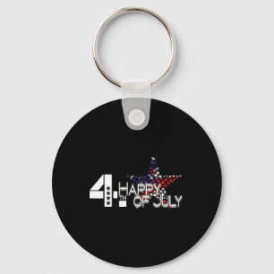 Us Happy Independence Day 4th July Star Flag For W Key Ring