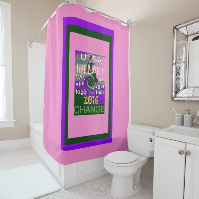 US Hillary Lovely stronger inspired design art Shower Curtain (In Situ)