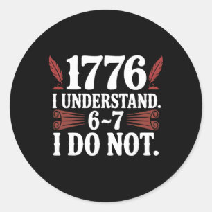 Us History 67 Teacher 1776 250th Anniversary Six S Classic Round Sticker