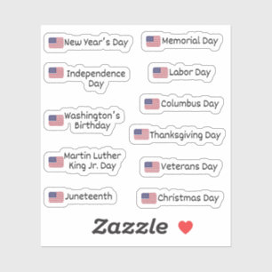 US Holidays Stickers for Calendar and Planners