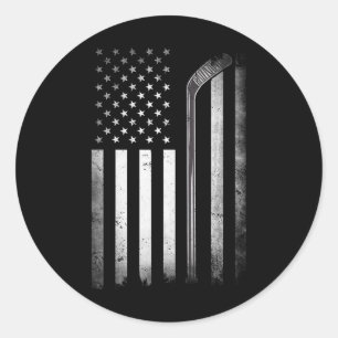 Us Ice Hockey Usa Practice Flag American Women Men Classic Round Sticker