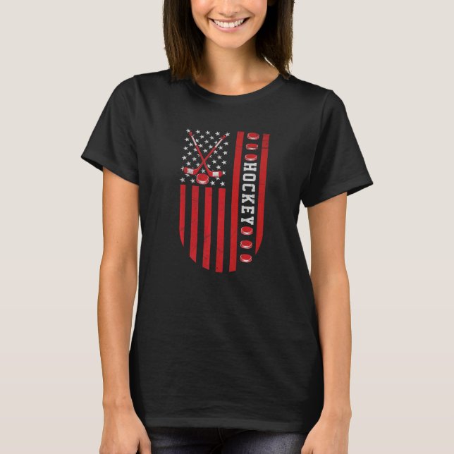 US Ice Hockey USA Practice Flag American Women Men T-Shirt (Front)