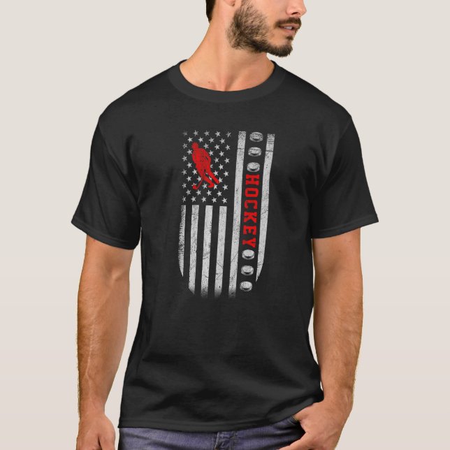 US Ice Hockey USA Practice Flag American Women Men T-Shirt (Front)