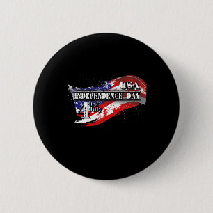 Us Independence Day 4th July American Flag For Wom 6 Cm Round Badge