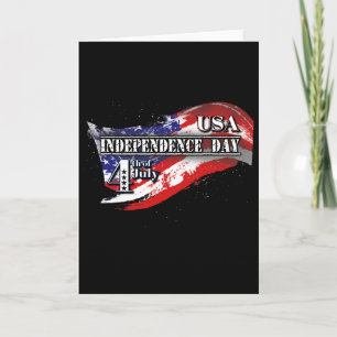 Us Independence Day 4th July American Flag For Wom Card