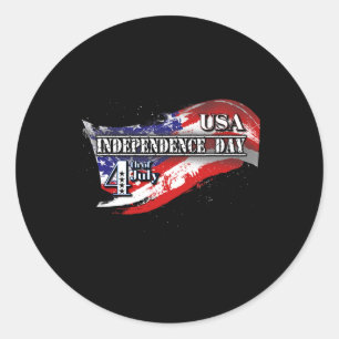 Us Independence Day 4th July American Flag For Wom Classic Round Sticker