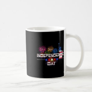 Us Independence Day 4th July Firework Statue Of Li Coffee Mug