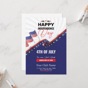 Us Independent Celebration Party Invitation Flyer