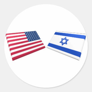 US & Israel Flags Classic Round Sticker
