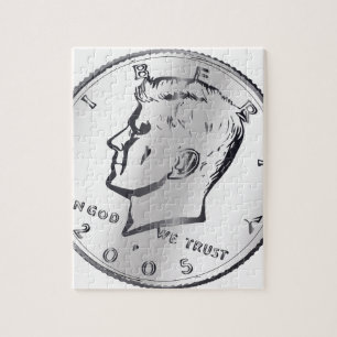 US JFK Half Dollar Coin Jigsaw Puzzle