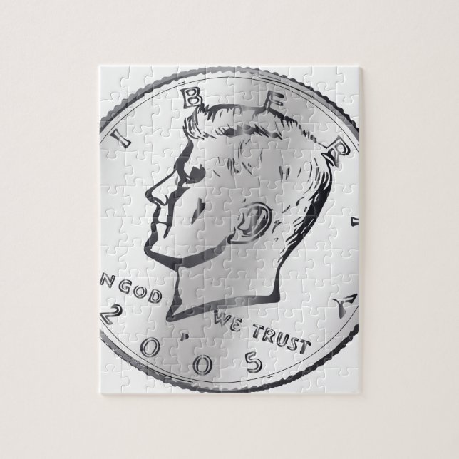 US JFK Half Dollar Coin Jigsaw Puzzle (Vertical)