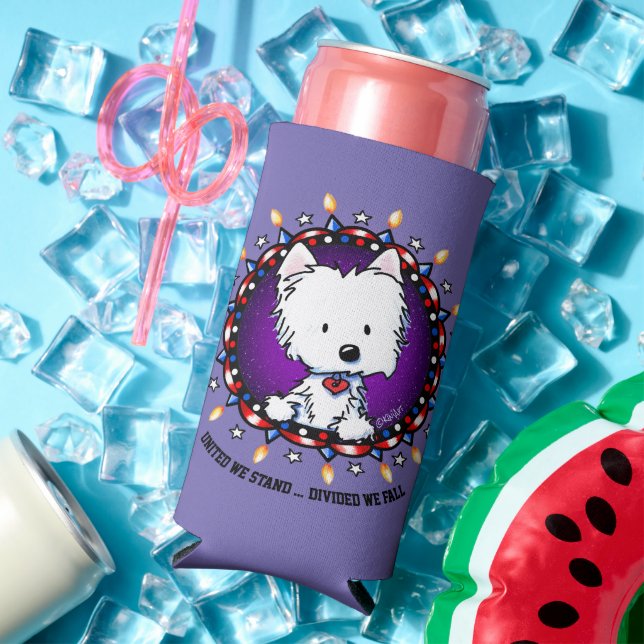 US July 4th Westie Can Cooler (In Situ Summer)