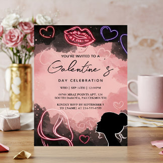 Us Love Cute Wife Teen Girl Galentines Day Holiday Invitation