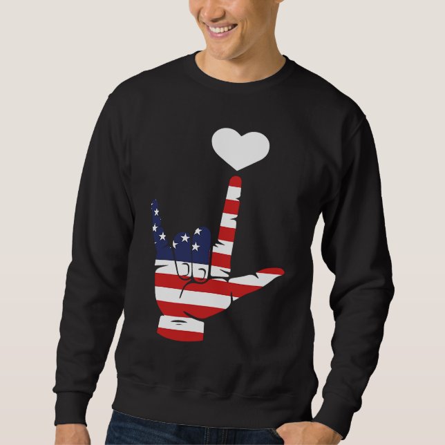 US Love Symbol ASL Sweatshirt (Front)