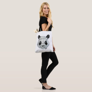 US Made Hand Painted Panda 2-Sided 2-Coloured Tote Bag