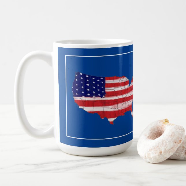 US Map And Flag  Coffee Mug (With Donut)