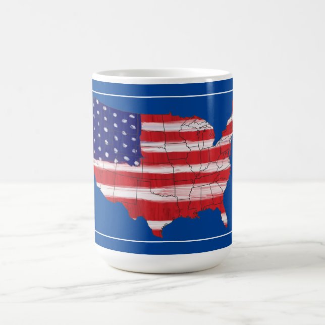 US Map And Flag  Coffee Mug (Center)