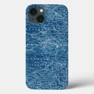 US Map Blueprint iPhone 13 Case