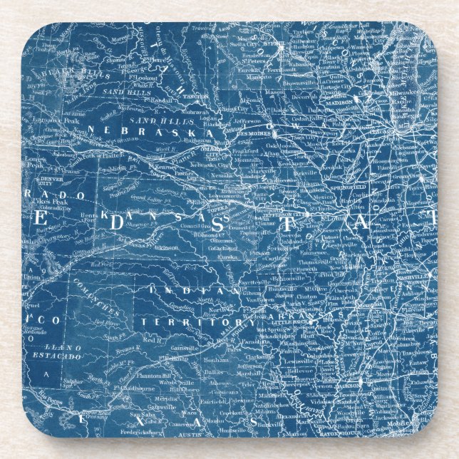 US Map Blueprint Coaster (Front)