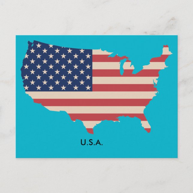 US Map Flag Postcard (Front)