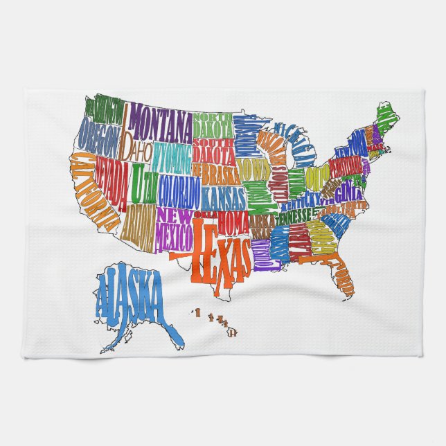US MAP TEA TOWEL (Horizontal)