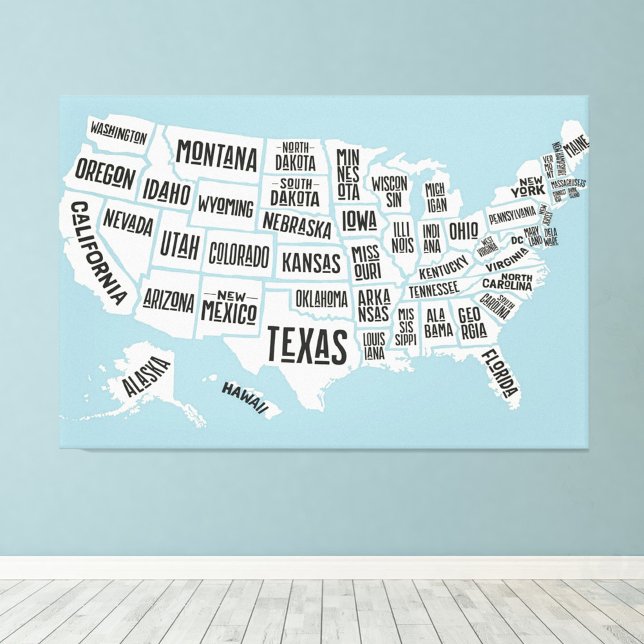 US Map With State Names United States 60x40 inch Photo Print (Creator Uploaded)
