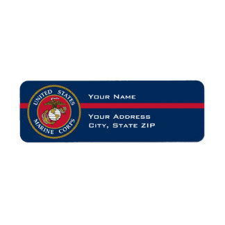 US Marine Corps - Blue Return Address Label