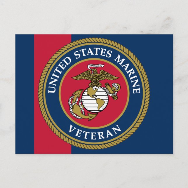 US Marine Corps - Veteran Blue Postcard (Front)