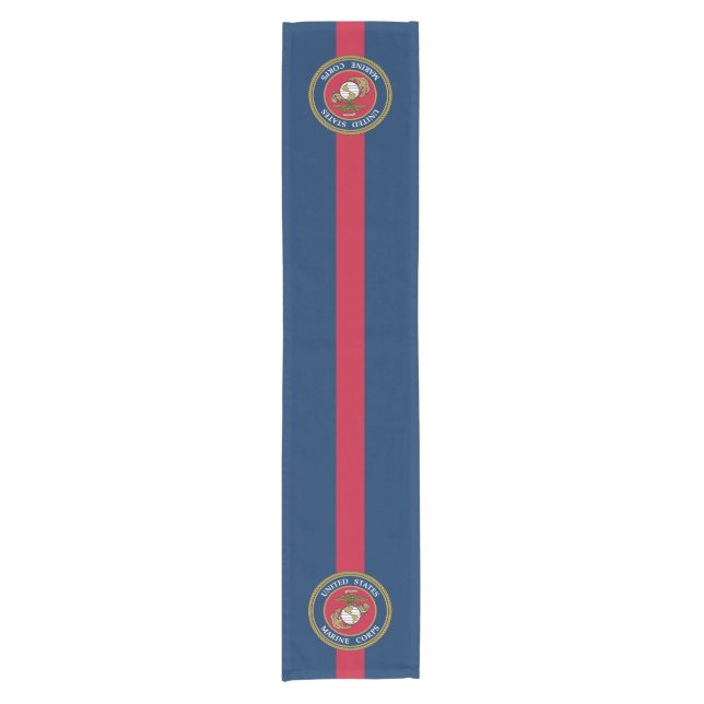 US Marine Corps - Veteran Blue Red Stripe Short Table Runner (Front)