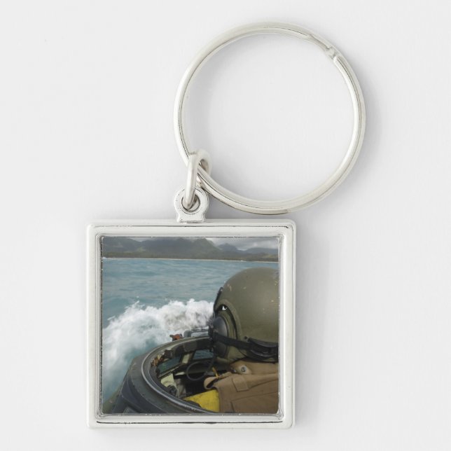 US Marine driving an amphibious assault vehicle Key Ring (Front)