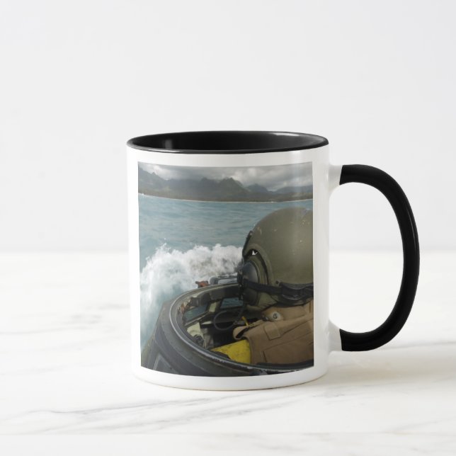 US Marine driving an amphibious assault vehicle Mug (Right)