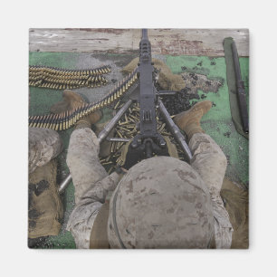 US Marine fires an M2 50-calibre machine gun Magnet