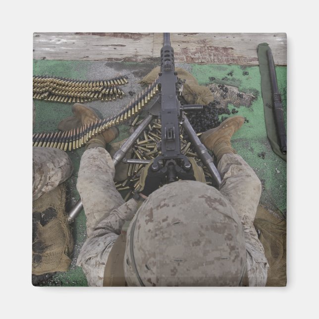 US Marine fires an M2 50-calibre machine gun Magnet (Front)