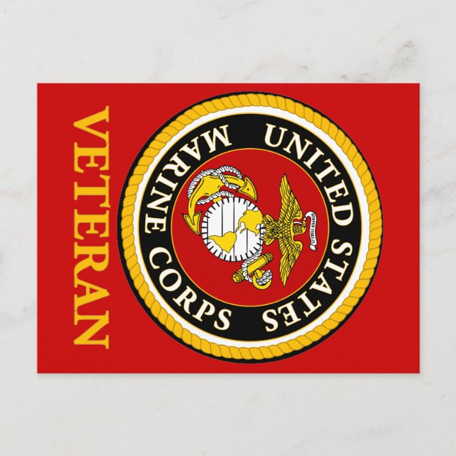 US Marine Official Seal - Veteran Postcard (Front)