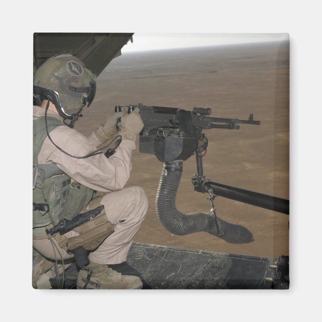 US Marine test firing an M240 heavy machine gun Magnet (Front)