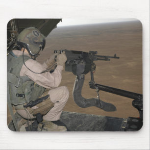 US Marine test firing an M240 heavy machine gun Mouse Pad