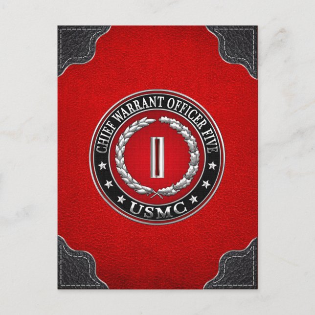 US Marines: Chief Warrant Five (USMC CWO-5) [3D] Postcard (Front)