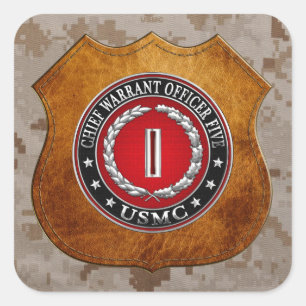 US Marines: Chief Warrant Five (USMC CWO-5) [3D] Square Sticker