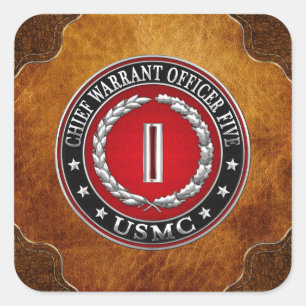 US Marines: Chief Warrant Five (USMC CWO-5) [3D] Square Sticker