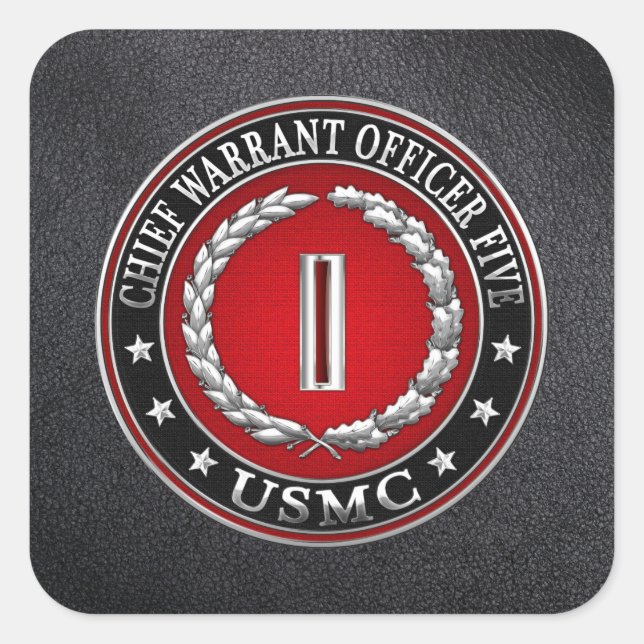 US Marines: Chief Warrant Five (USMC CWO-5) [3D] Square Sticker (Front)