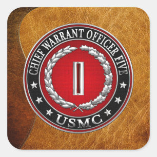 US Marines: Chief Warrant Five (USMC CWO-5) [3D] Square Sticker