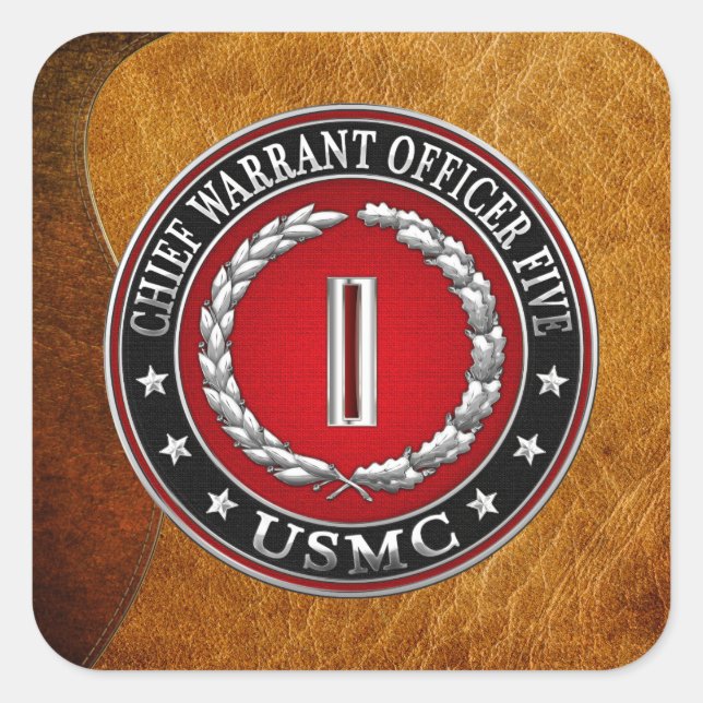 US Marines: Chief Warrant Five (USMC CWO-5) [3D] Square Sticker (Front)