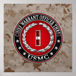 US Marines: Chief Warrant Three (USMC CWO-3) [3D] Poster