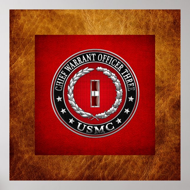 US Marines: Chief Warrant Three (USMC CWO-3) [3D] Poster (Front)
