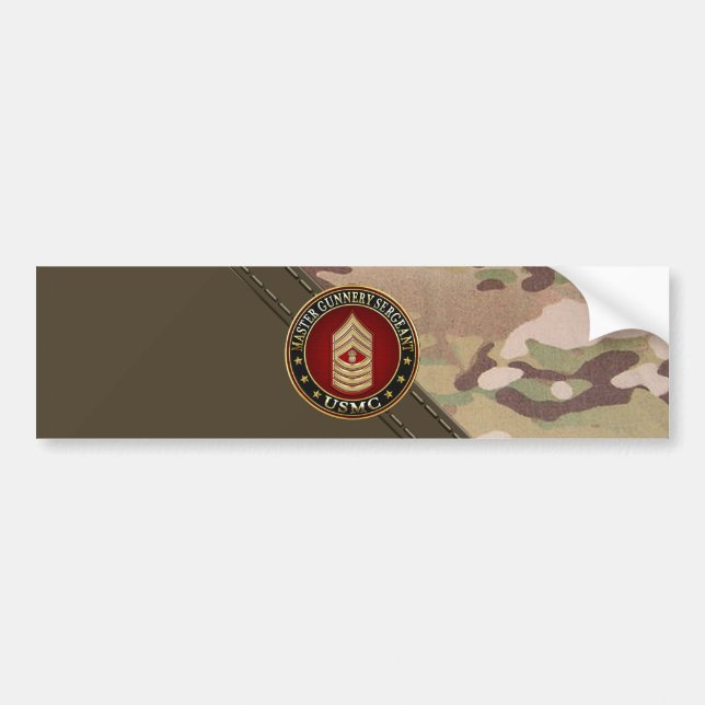 US Marines: Master Gunnery Sergeant (USMC MGySgt) Bumper Sticker (Front)