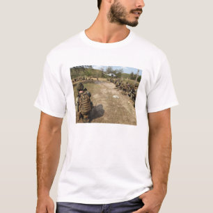 US Marines provide security as a UH-1N T-Shirt