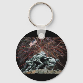 US Marines War Memorial Iwo Jima Fireworks Key Ring