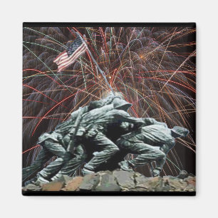 US Marines War Memorial Iwo Jima Fireworks Magnet