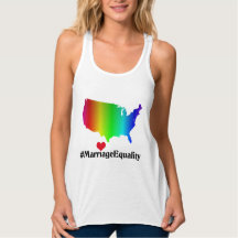 US Marriage Equality Rainbow Heart Tank Top