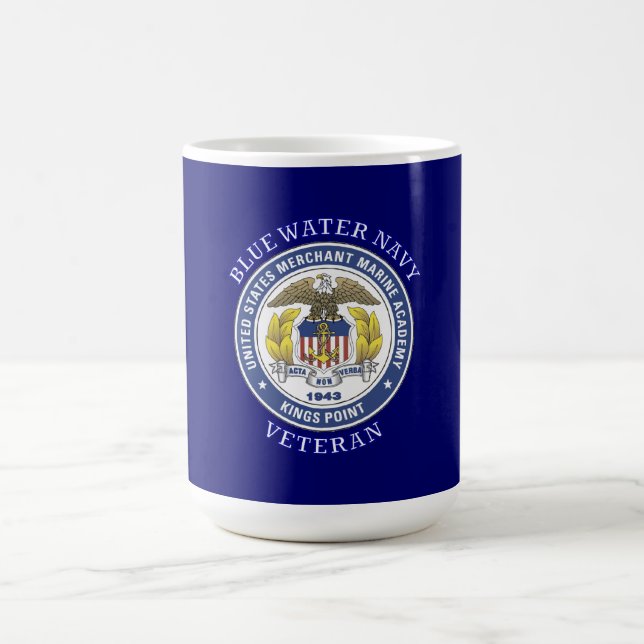 US Merchant Marine Academy Blue Water Veteran Coffee Mug (Center)